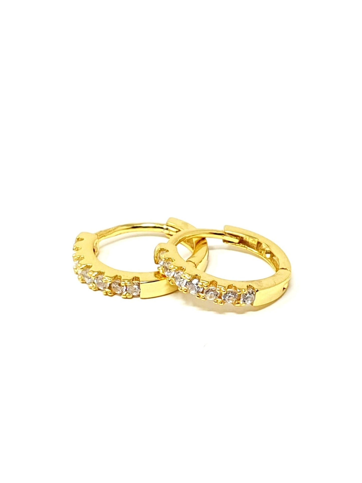 ARGENTO 925 PLACCATO ORO 18 Kt - Coppia di Mini Hoops "Giuly" - 333HOPE333