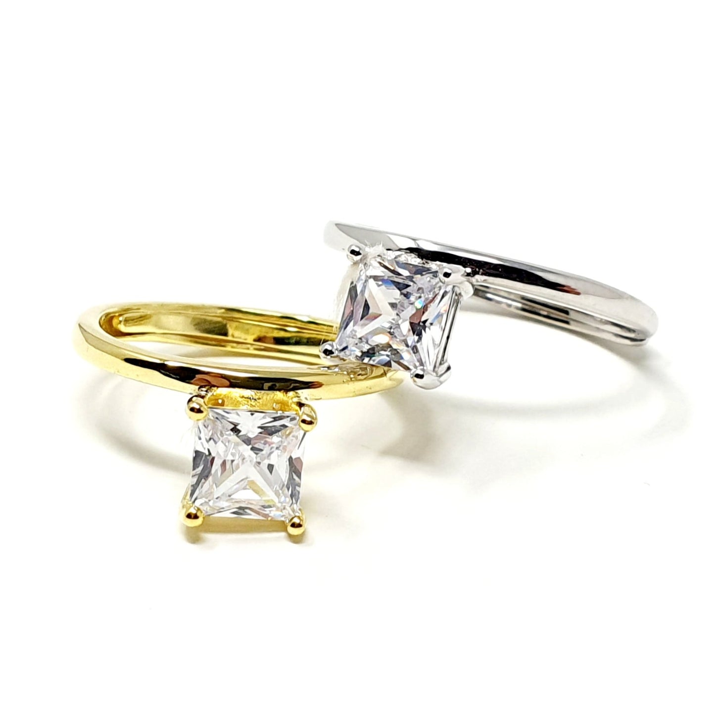 ARGENTO 925/ORO 18 Kt - Anello Regolabile "Princess" - 333HOPE333