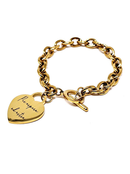 Bracciale Personalizzato "Heart Chain" Gold o Silver - 333HOPE333