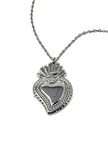 Collana "Cuore Sacro Big" Silver - 333HOPE333