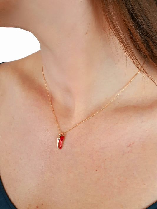 Collana "Doppio Cornetto" Gold - 333HOPE333