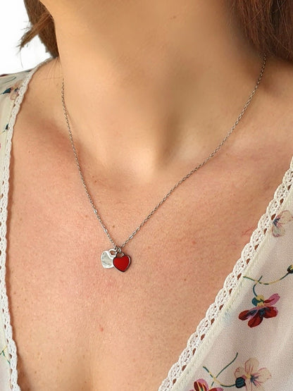 Collana "Fifth Avenue" Silver & Rosso - 333HOPE333