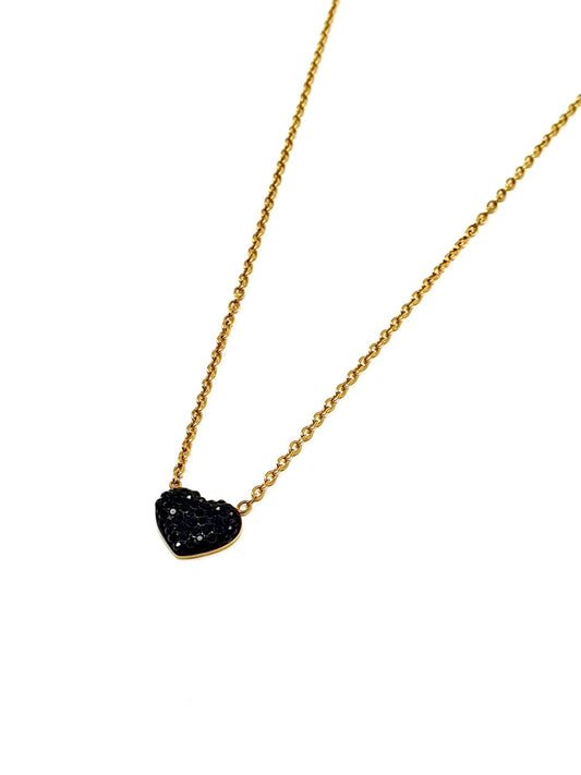 Collana girocollo "Black Heart" Gold - 333HOPE333