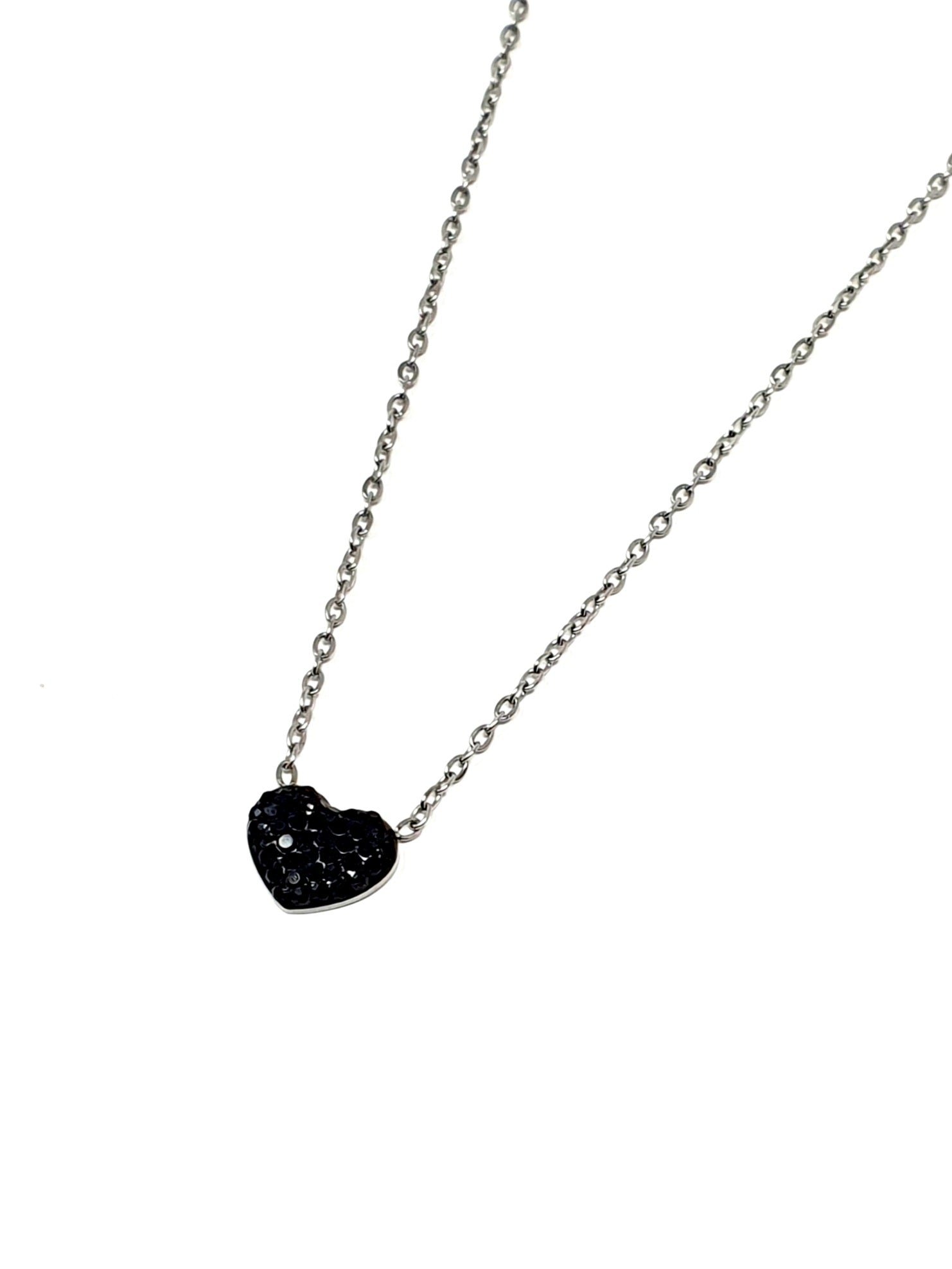 Collana girocollo "Black Heart" Silver - 333HOPE333