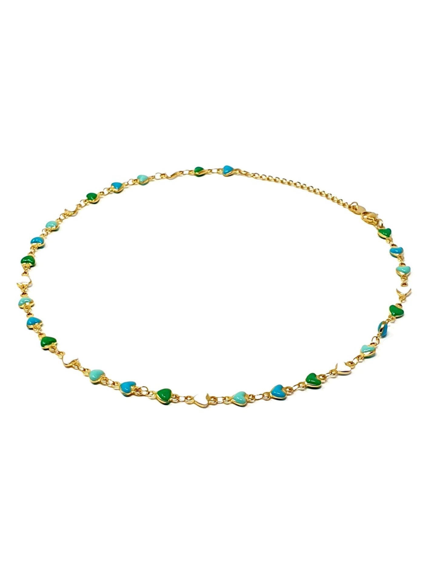 Collana girocollo "Cuori Summer" Verde Acqua - 333HOPE333