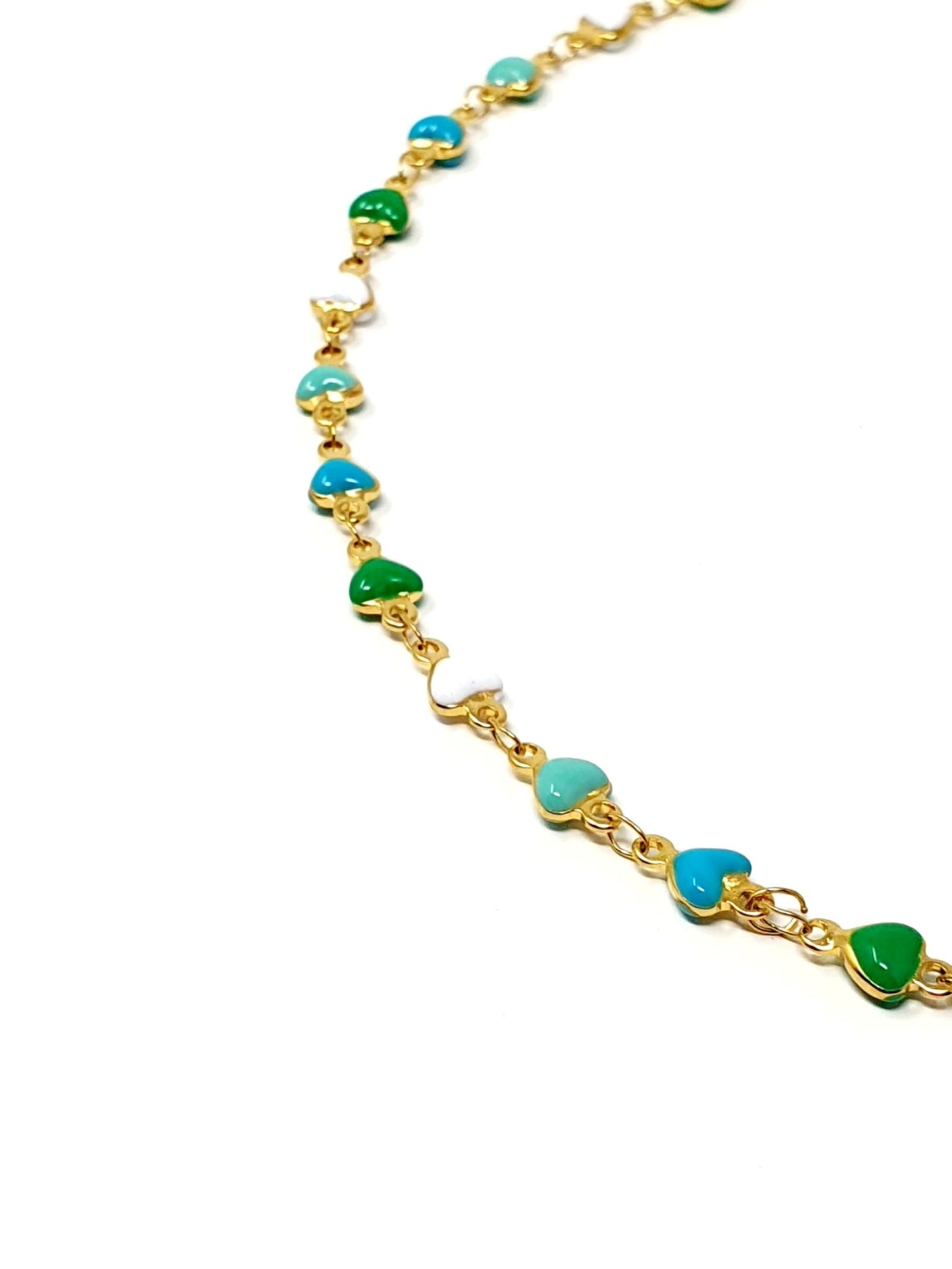 Collana girocollo "Cuori Summer" Verde Acqua - 333HOPE333