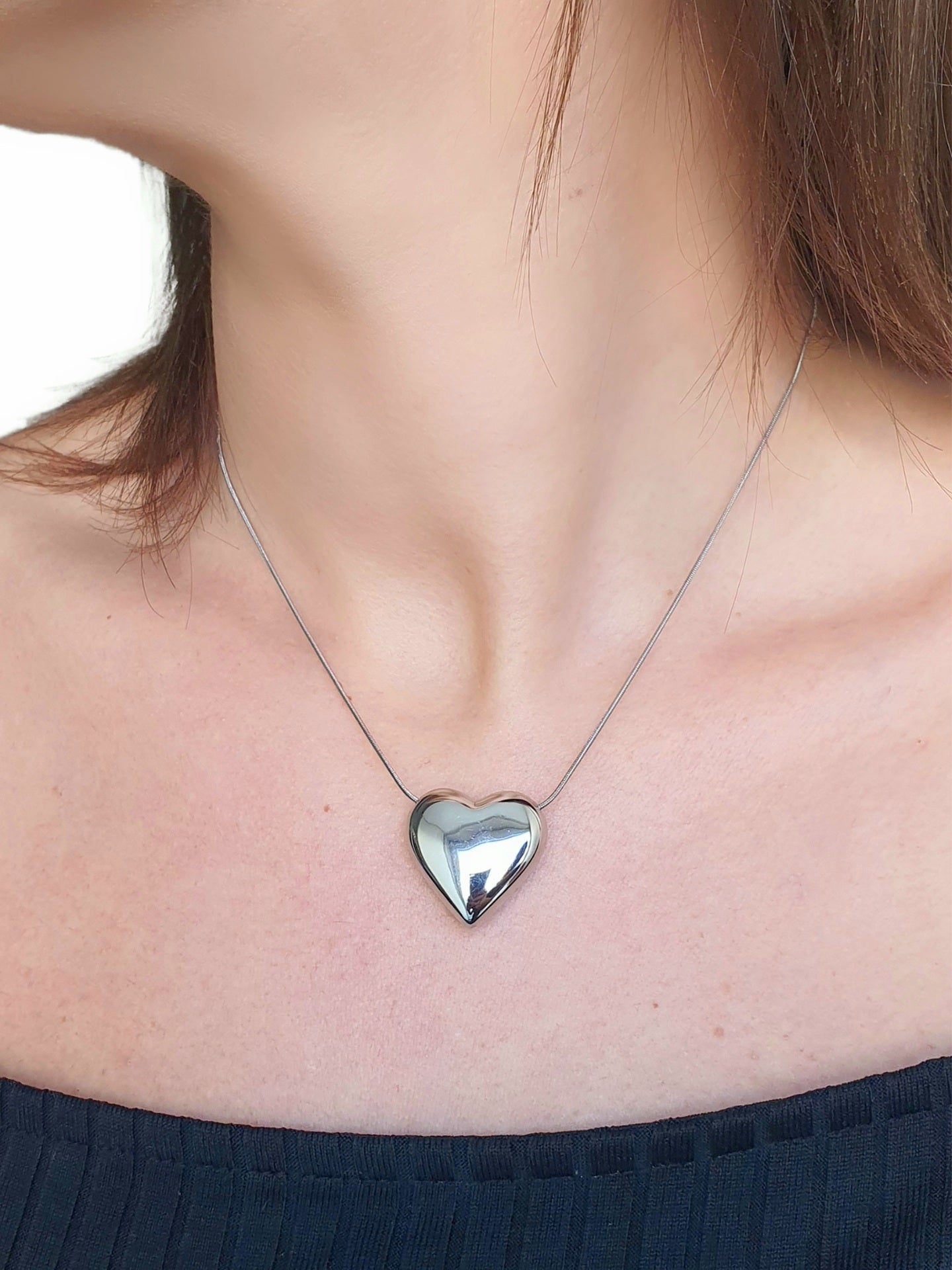 Collana girocollo "Metal Heart" Silver - 333HOPE333