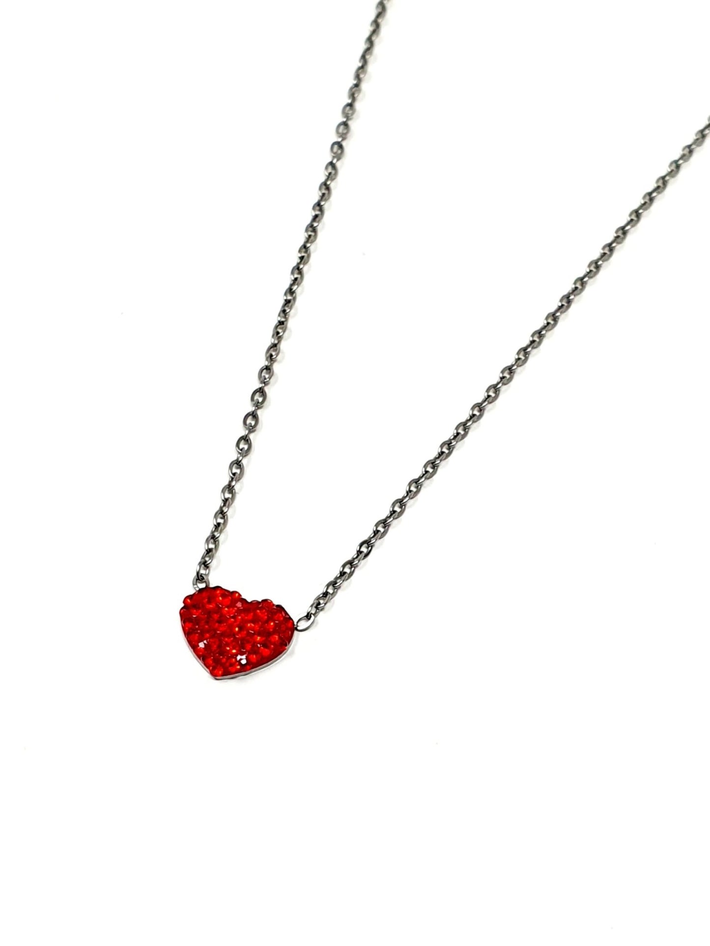 Collana girocollo "Red Heart" Silver - 333HOPE333