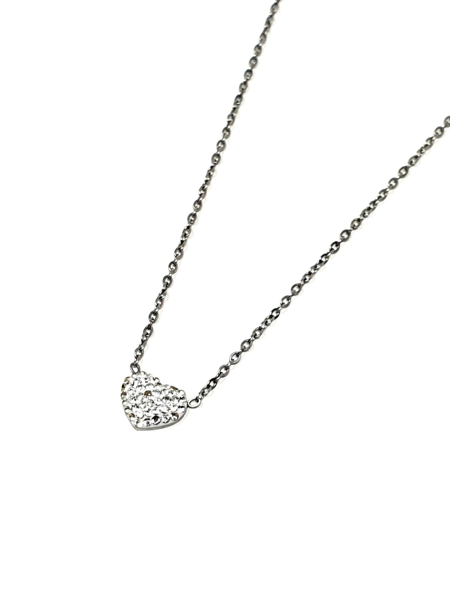 Collana girocollo "White Heart" Silver - 333HOPE333