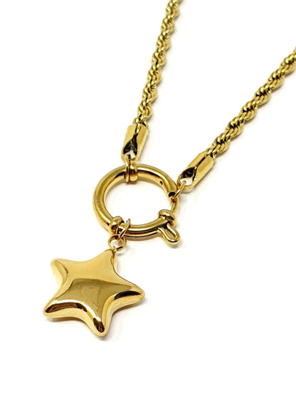 Collana torchon con stella bombata Gold - 333HOPE333