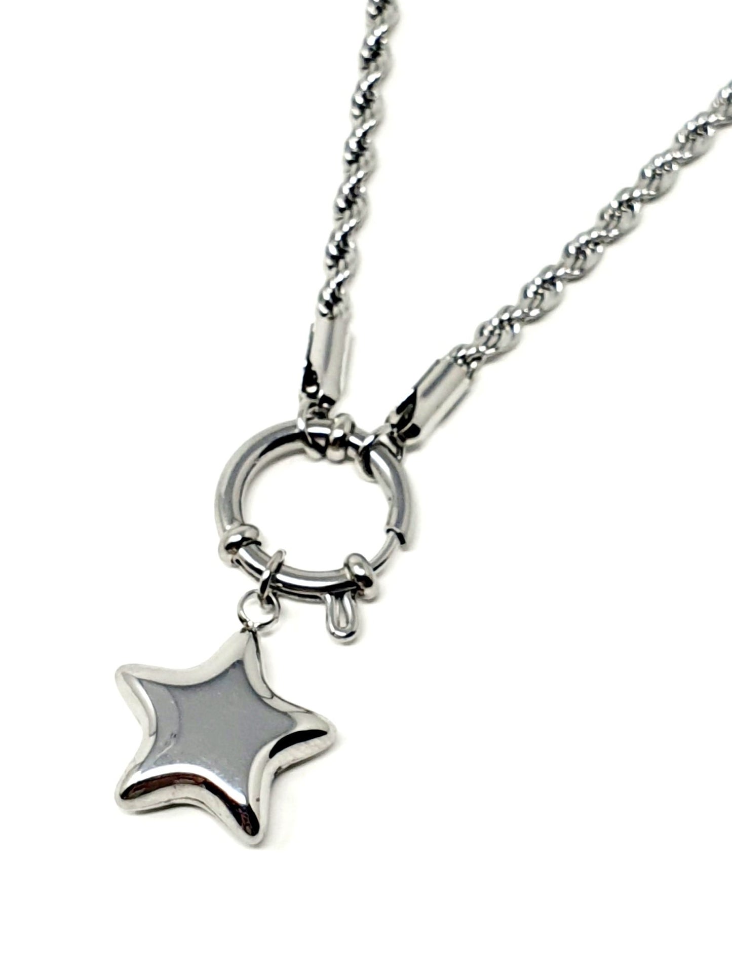 Collana torchon con stella bombata Silver - 333HOPE333