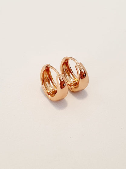 Coppia di mini hoops a goccia “Simona” rose gold Large - 333HOPE333