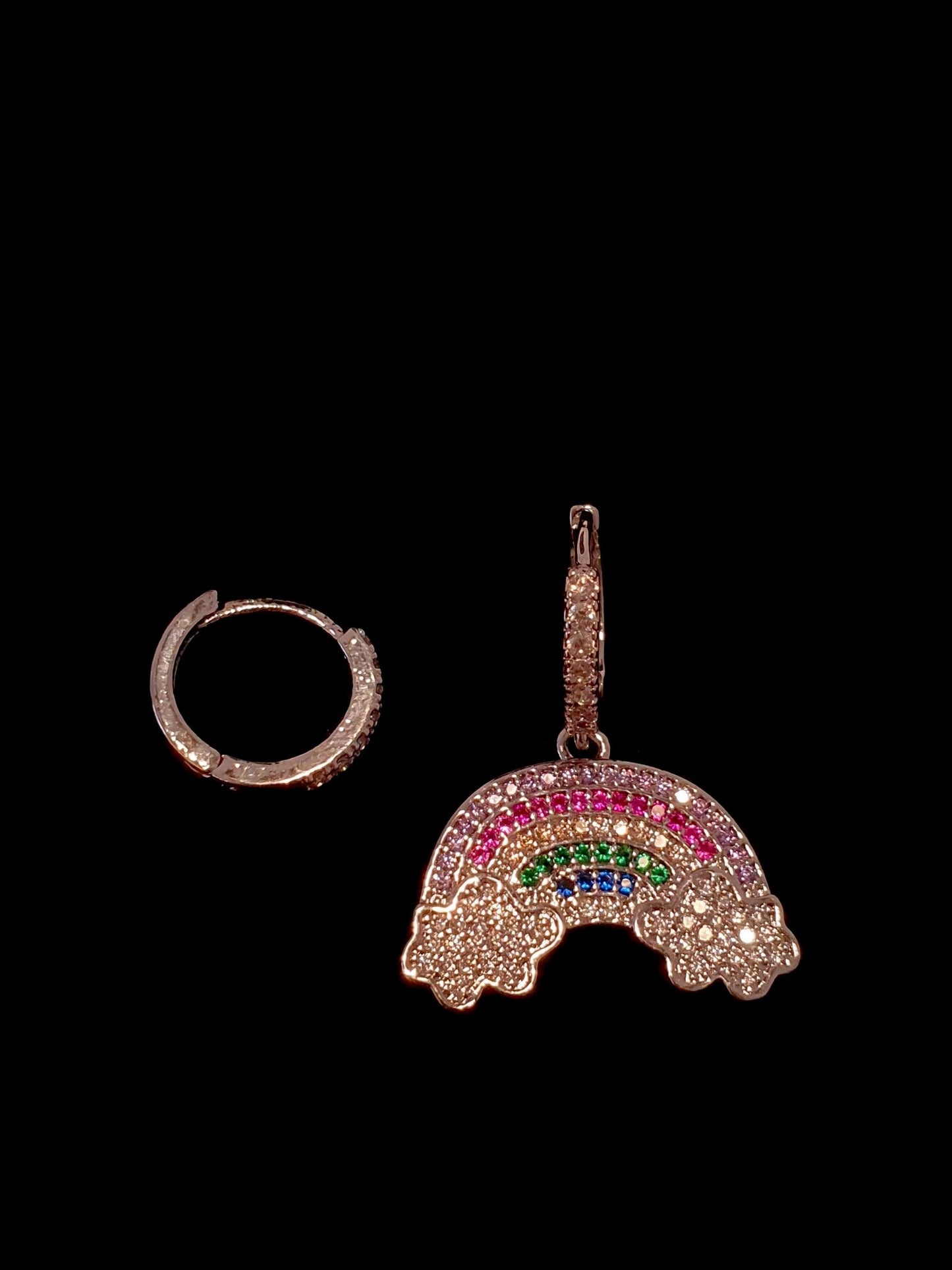 Coppia di mini hoops “Arcobaleno” silver - 333HOPE333