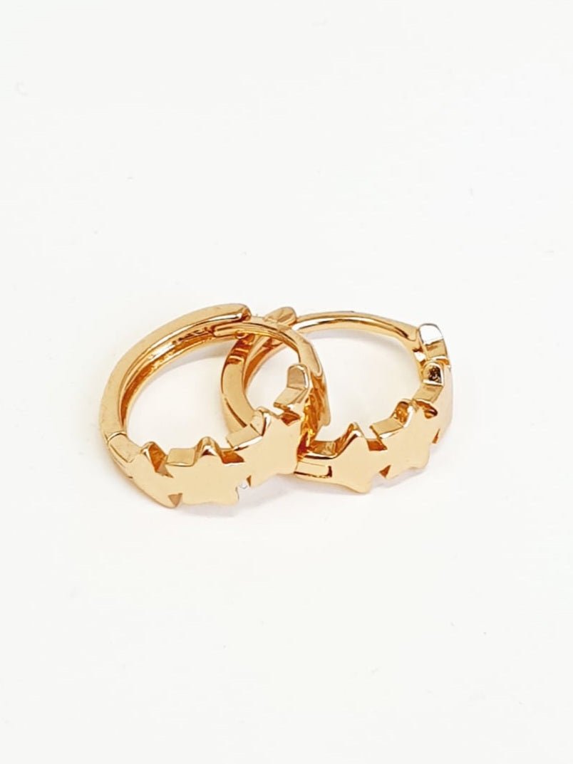 Coppia di mini hoops “Scia di stelle" gold - 333HOPE333