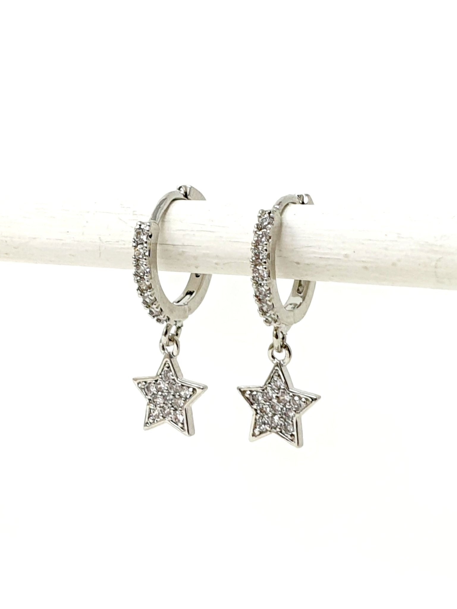 Coppia di mini hoops “Shining Star” Silver - 333HOPE333