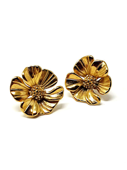 Coppia di Orecchini "Hibiscus” Gold - 333HOPE333