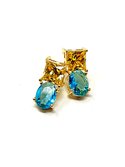 Coppia di pendenti a due pietre “Stones” Gold - 333HOPE333