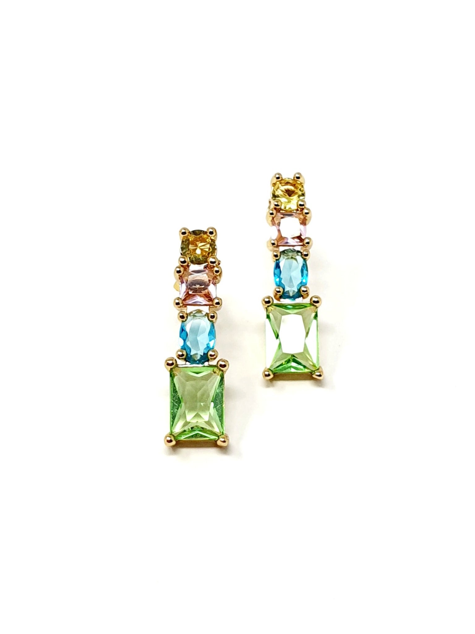 Coppia di pendenti “Stones” Gold con pietre multicolor - 333HOPE333