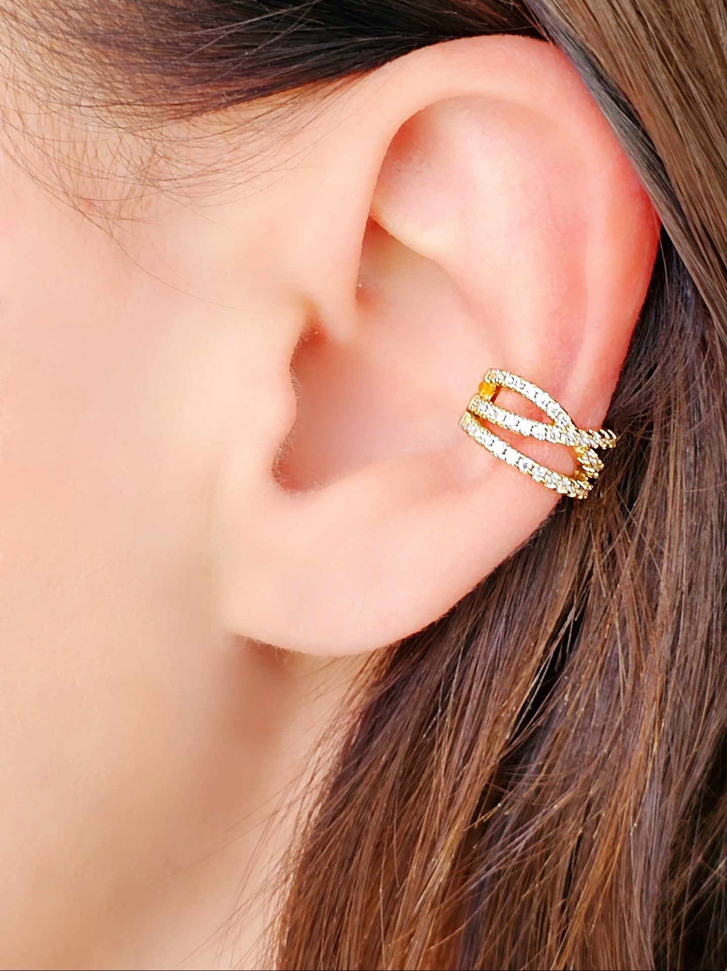 Ear cuff "Cross Circle" Gold - 333HOPE333