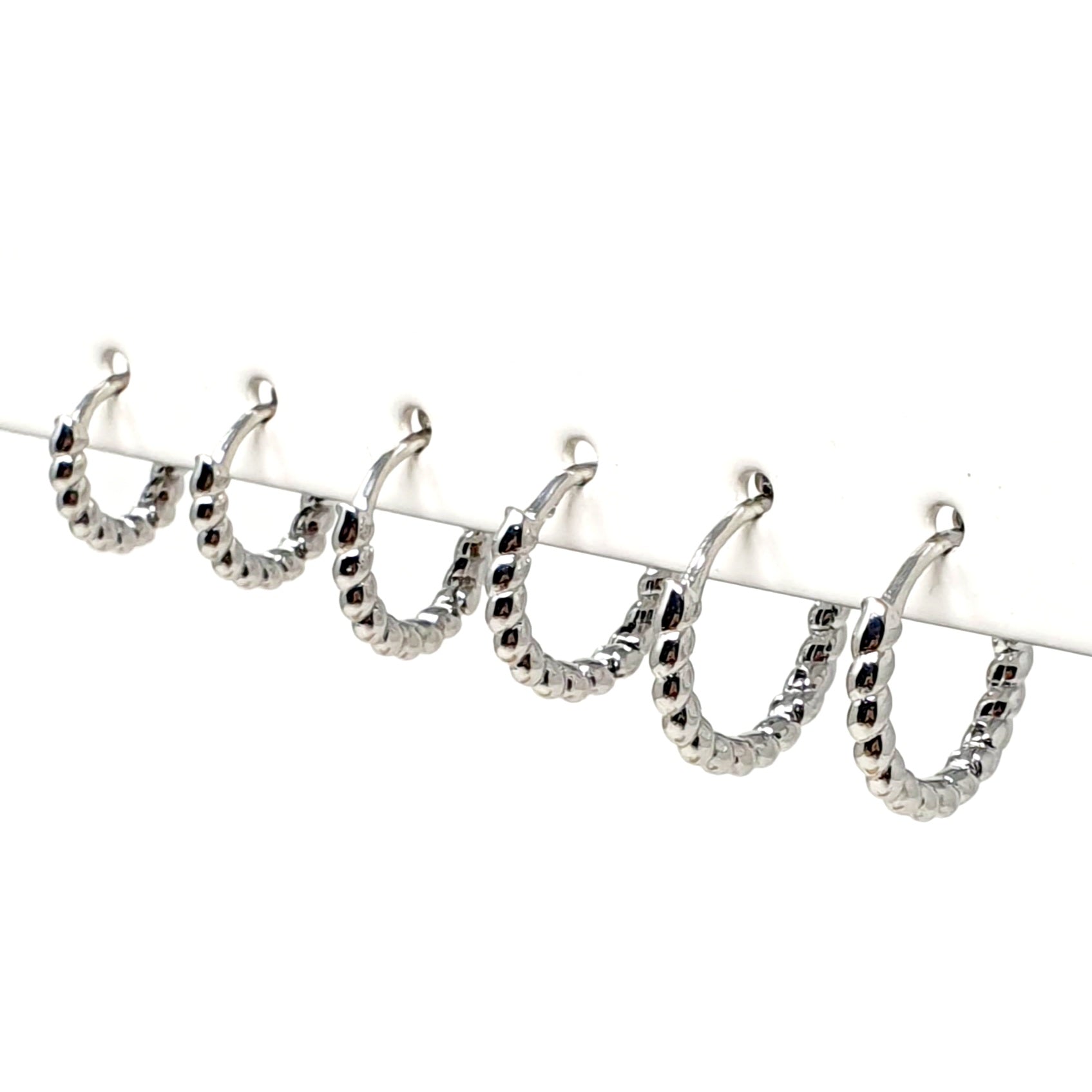 Set di 6 mini hoops “Esmeralda" Silver - 333HOPE333