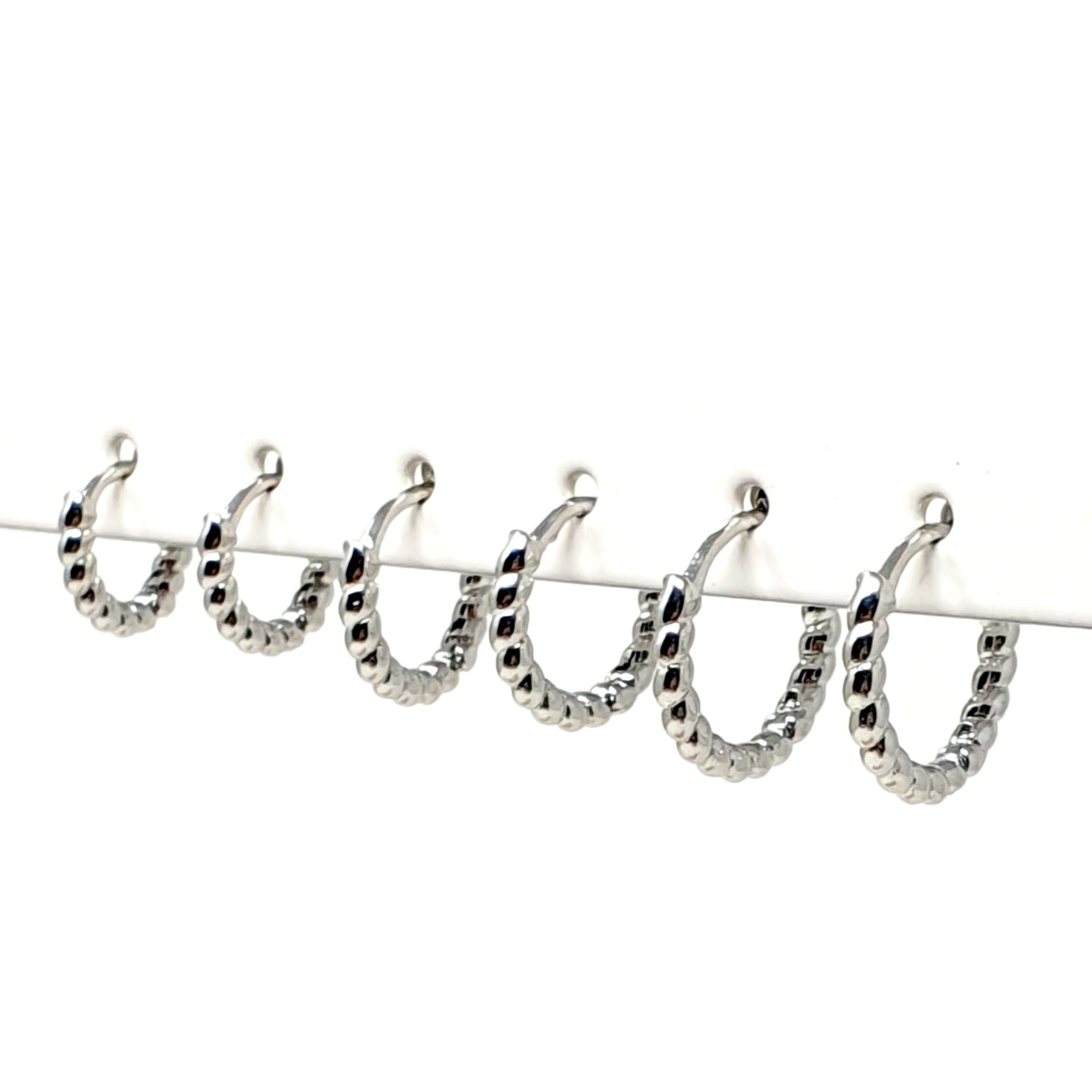 Set di 6 mini hoops “Esmeralda" Silver - 333HOPE333