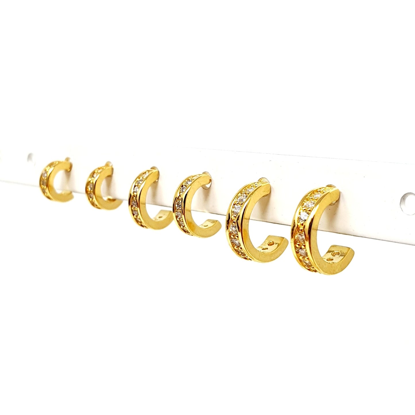 Set di 6 mini hoops “Shining Circles" gold - 333HOPE333
