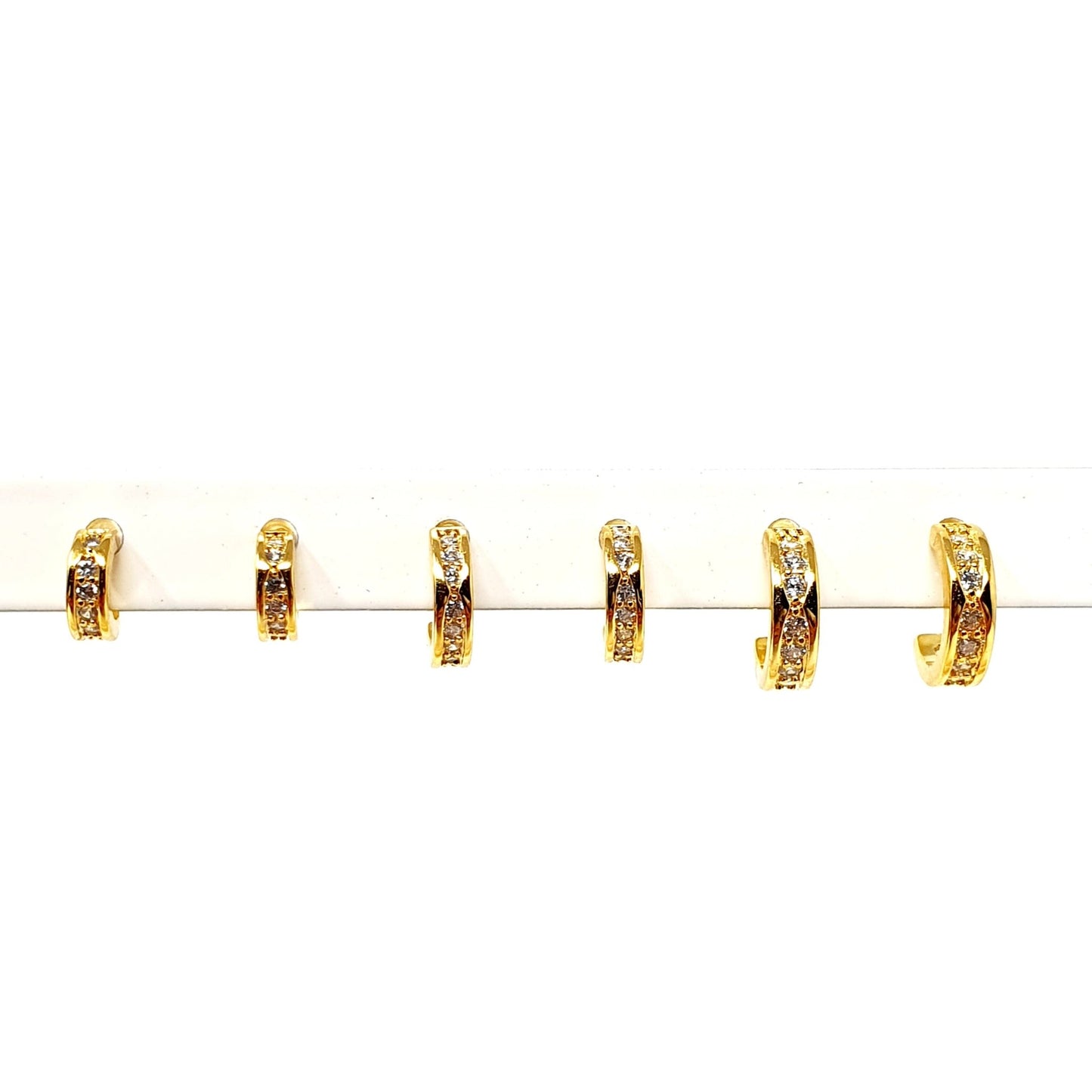 Set di 6 mini hoops “Shining Circles" gold - 333HOPE333