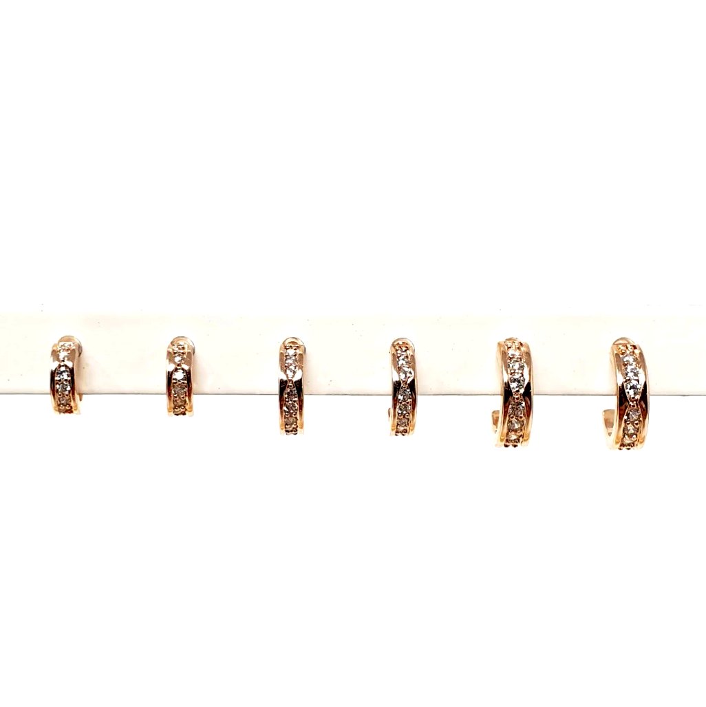 Set di 6 mini hoops “Shining Circles" rose gold - 333HOPE333