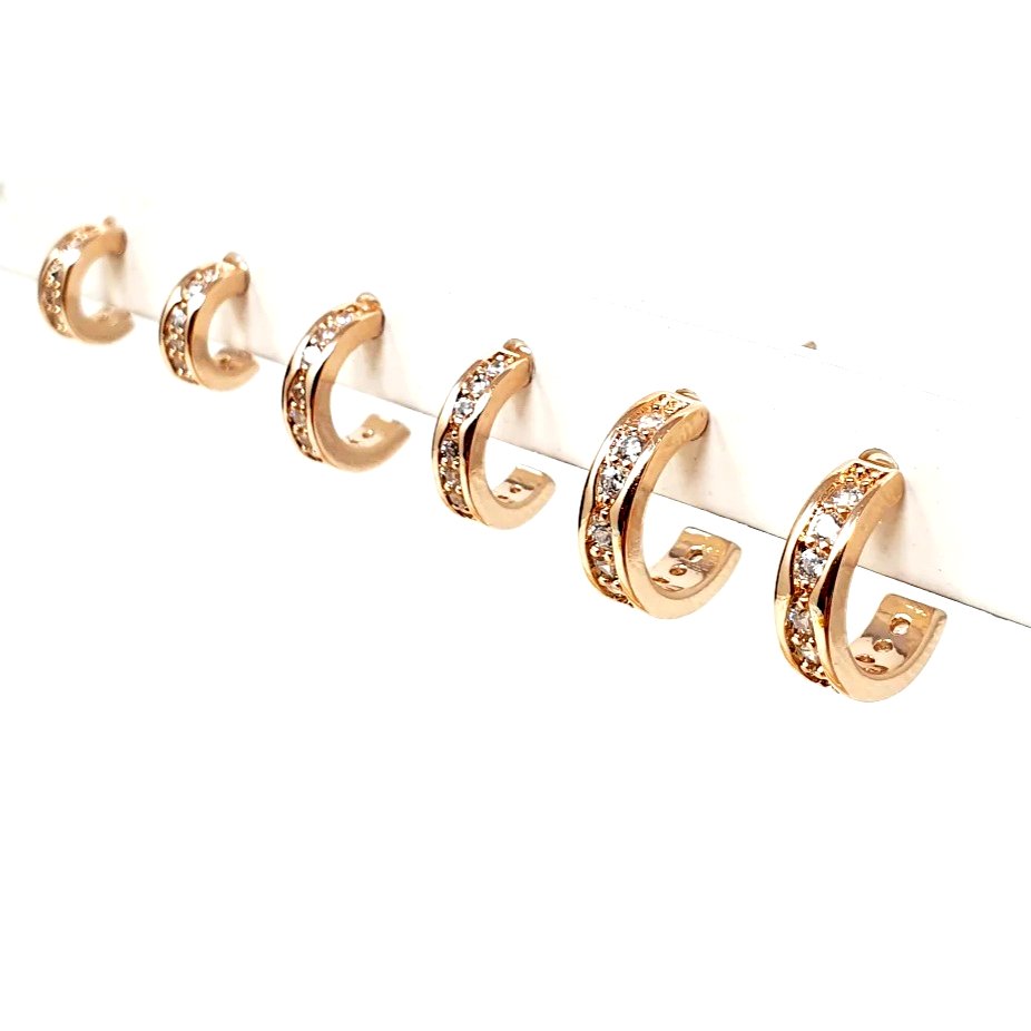 Set di 6 mini hoops “Shining Circles" rose gold - 333HOPE333