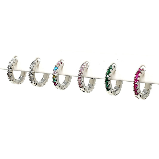 Set di 6 mini hoops “Zahara" Silver multicolor - 333HOPE333