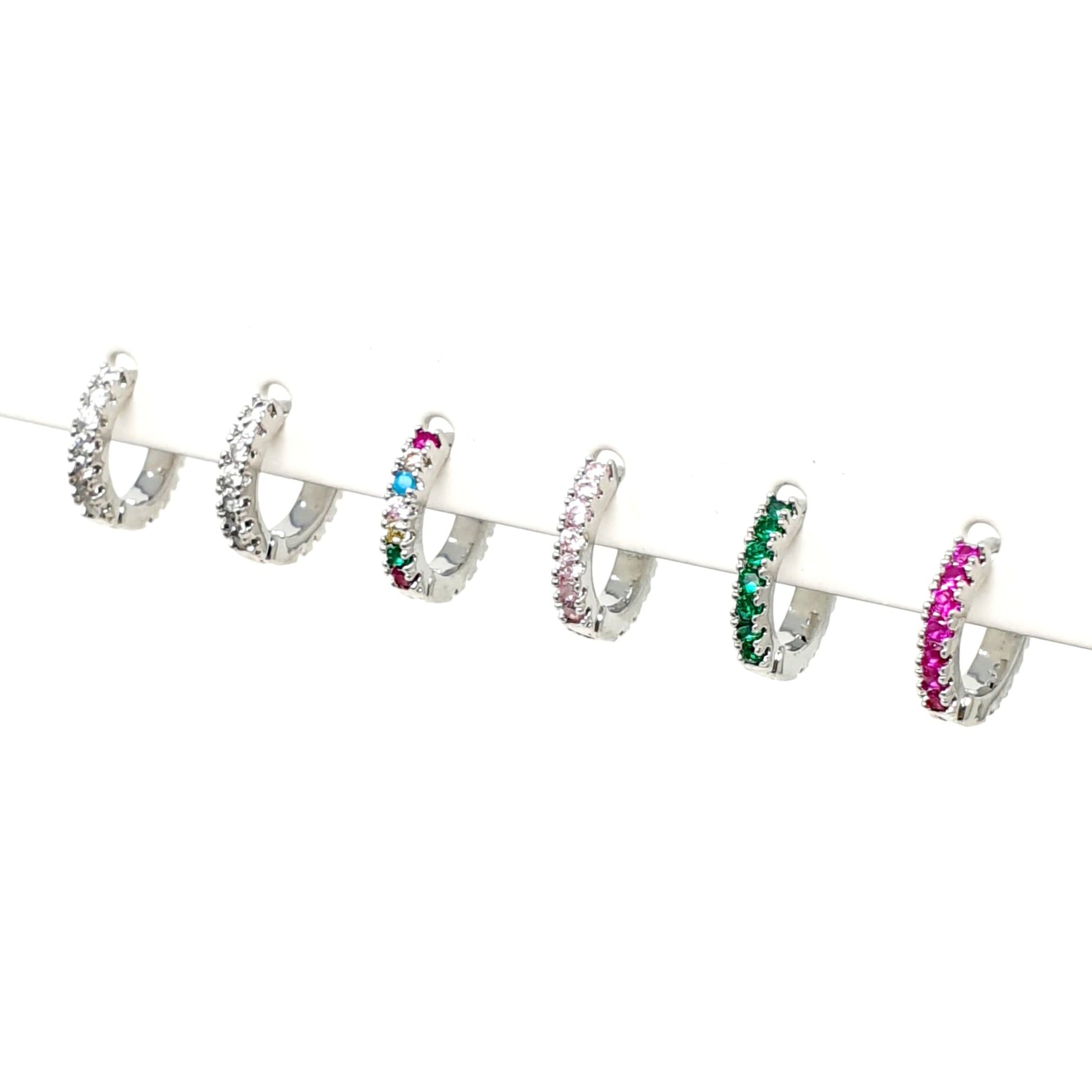 Set di 6 mini hoops “Zahara" Silver multicolor - 333HOPE333